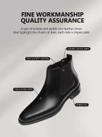 Cojín de cerdo cómodo y genuino de estilo moderno, azada hecha a mano de alta calidad, bota, cuero respirable para hombre Chelea - details 9
