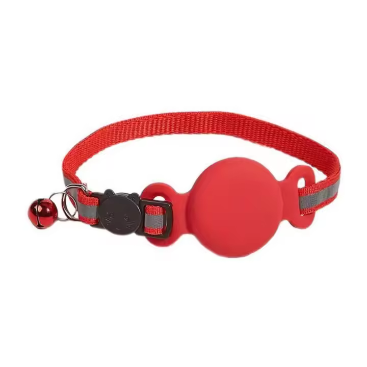 Collar de silicona antipérdida para Gato, Collar protector GPS ajustable impermeable para mascotas con campana, Collar rastreador de gatos para exteriores - 1