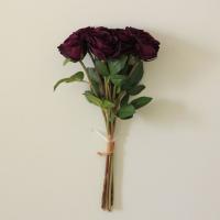 8 cabezas de ramas de flores de rosas artificiales, tacto Real, flor de Rosa de simulación hecha a mano, flores falsas realistas, decoración para sala de estar - details 8