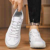 Nuevos zapatos deportivos blancos clásicos de alta calidad informales para hombre, cómodos y planos con cordones, zapatos deportivos para caminar jóvenes y puros, para correr, precio bajo, Guangzhou - details 1