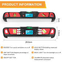Inclinómetro Digital de nivel de espíritu, regla de escala Horizontal, transportador electrónico de pantalla LED, herramientas de medición de Base magnética - details 5