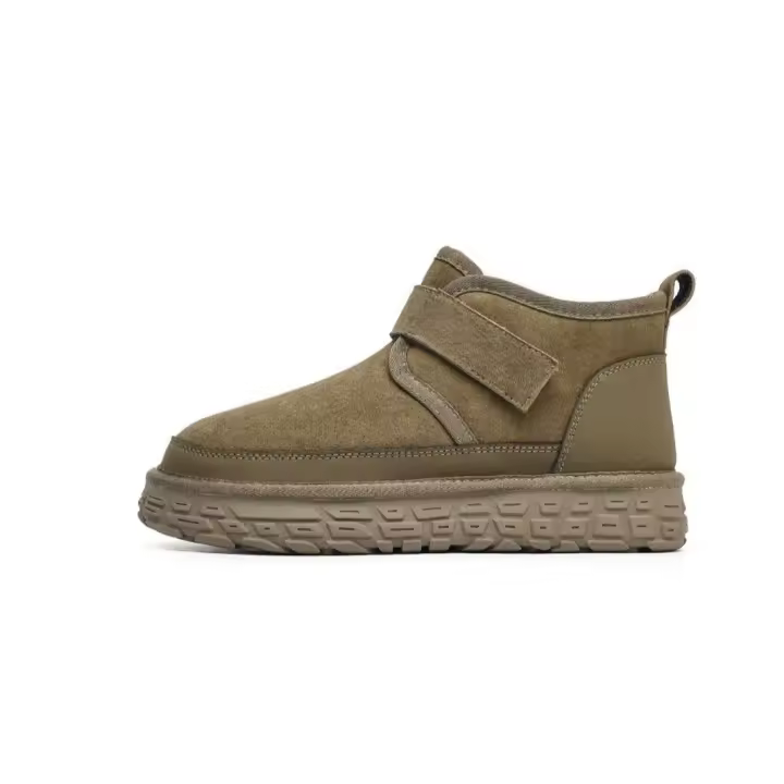 Nuevas botas de nieve antideslizantes integradas de piel de velcro cálido de terciopelo - 1