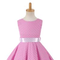 Vestido retro para niña, vestido vintage de princesa de verano sin mangas con lunares de algodón ligero y romántico floral de los años 50 para fiesta y boda Daliy - details 7