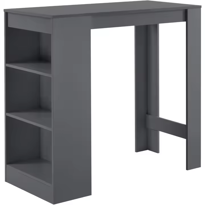 Elegante Mesa de Bar de Bistro 110 x 50 x 103cm Barra de Cocina Alta con 3 Estantes - 1