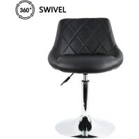 Taburete de Bar de Cuero PU Elevable y Ajustable Estilo de Peluquería Alto Negro - details 3