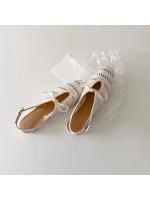 Sandalias de punta hueca con trenza francesa, hebilla y lazo, tacón grueso, estilo romano para mujer - details 2