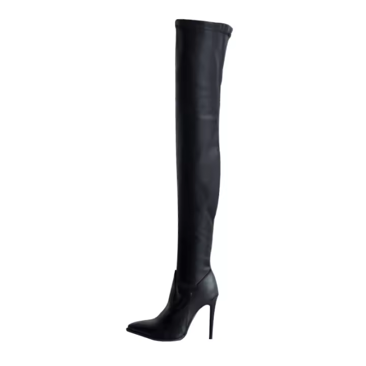Botas Largas de Moda para Mujer 2025 Punta Afilada, Tacón Alto, Delgado Cuero Sintético - 1