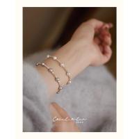 Pulsera de perlas Chips naturales joyería de plata pura cielo estrellado diseño de nicho Simple sentido de alta gama luz para mujer - details 6