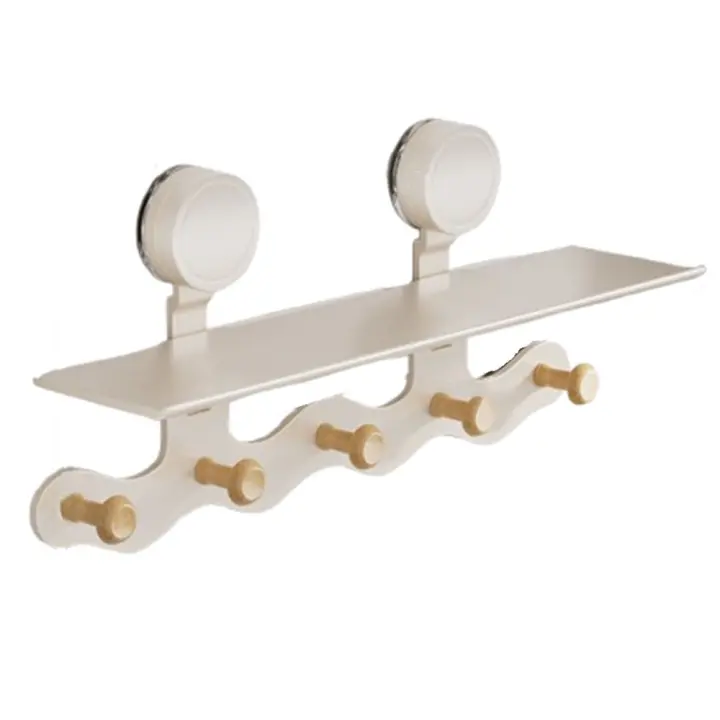Ganchos de puerta con ventosa sin perforaciones, con 5/6 ganchos, decoración de entrada, perchas de ducha, multifuncional, fuerte soporte de carga - 1