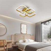 Goeco Lámpara de Techo LED Dorada Moderna 60W, Forma Cuadrada, Material de Aluminio, Eficiencia de Energía, Montaje Semi-Flush - details 3