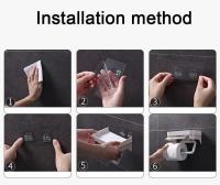 Soporte de papel toalla de baño adhesivo para pared, accesorio de cocina sin perforar, organizador de papel higiénico - details 17