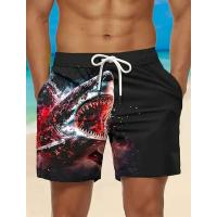 Traje de Baño Hawaiiano con Estampado de Tiburón 3D Pantalones Cortos Deportivos de Secado Rápido para Hombres Moda Casual de Playa - details 2