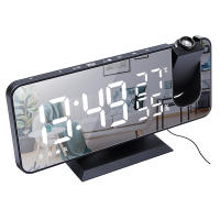 Reloj despertador Digital LED de mesa, relojes electrónicos de escritorio, despertador USB, Radio FM, proyector de tiempo, función de repetición - details 10