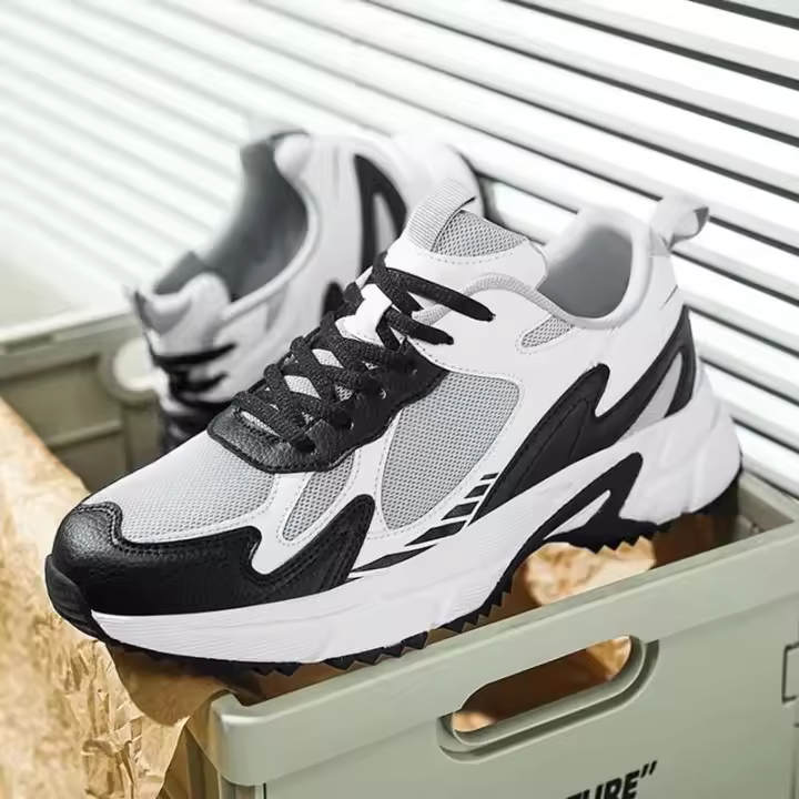 Zapatos informales para hombre, zapatos de papá de gran tamaño, parte superior de cuero de fibra ultrafina, suela de PU, watepoof beathable, summe y - 1