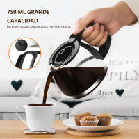 Máquina de Café Automática Eléctrica Control Inteligente 750ML Filtrado de Café Molido Anti-Goteo - details 1