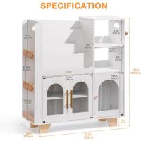 Estantería para Libros Infantiles, Color Blanco, de Madera, Varios Niveles, con Zona de Almacenamiento de Juguetes, Armario Infantil para Grandes Libros de imágenes, Muebles Infantiles - details 1