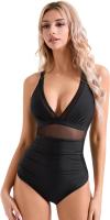 Bañadores de una pieza para mujer, bikini Sexy, traje de baño con cuello en V - details 0