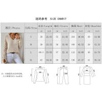 Suéteres de punto para mujer, jerseys informales sueltos con cuello en v, prendas de punto de moda de otoño - details 0