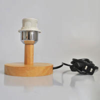 Soporte Circular de Base de madera maciza con interruptor de encendido y APAGADO para lámpara de mesa, enchufe E27, soporte para lámpara de mesita de noche para iluminación del hogar - details 6