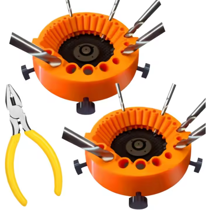 2 afiladores de brocas, accesorio de afilado de brocas eléctricas para amoladora de 125 mm, afilador de brocas multiusos para afilar brocas de 2 a 13 mm con 1 alicate de punta plana - 1