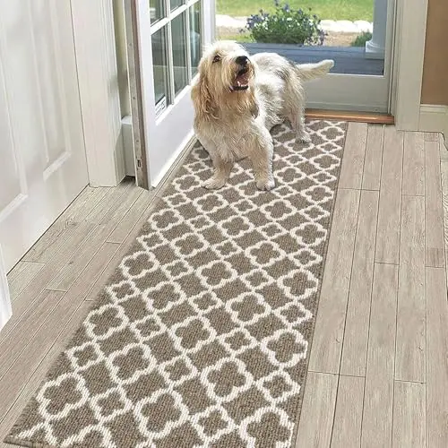 Alfombra de paso Larga Gris, 60x180cm, Antideslizante, Lavable a Máquina - 1