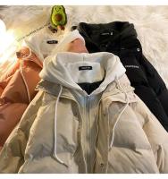 Versión de moda coreana, ropa de algodón de ocio para invierno, chaqueta gruesa multifuncional falsa con dos bolsillos y cremallera para mujer - details 21