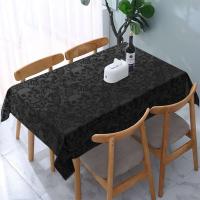 Funda de poliéster lavable rectangular con esqueleto gótico negro, mantel de cocina, fiesta, picnic, decoración de restaurante - details 0