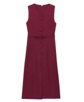 Elegante Vestido sin Mangas BUNO Cuello Redondo, Estilo Plano, Cinturón y Botones - details 2