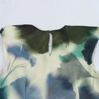 Vestido estampado de seda y satén con textura de temperamento de mujer europea y americana - details 5