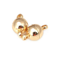 6 juegos de 5MM, 6MM, 8MM, 10MM, 18K, Color dorado, latón, bola ovalada/redonda, collar magnético, pulseras, cierres de conexión, suministros para fabricación de joyas - details 12