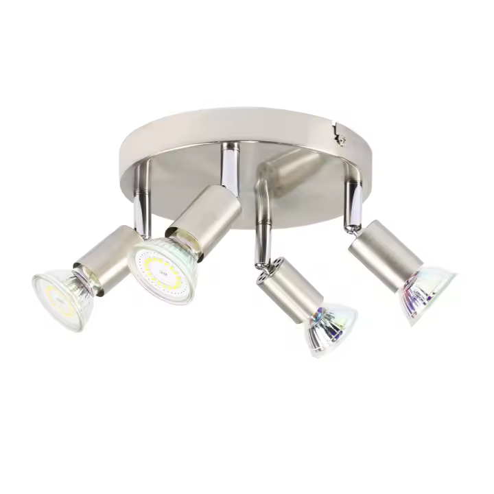 CBJKTX 4 focos de techo LED ajustables a 350 °   Lámpara moderna GU10 en metal níquel para dormitorio cocina pasillo - 1