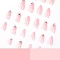 Uñas postizas rosas desnudas para mujer, uñas postizas impermeables y resistentes a los arañazos para damas de oficina elegantes - details 1