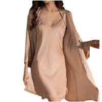 Albornoz sexy Ence de 2 piezas para mujer, camisón, vestido estilo kimono, pijama de satén, pijama para el hogar - details 3