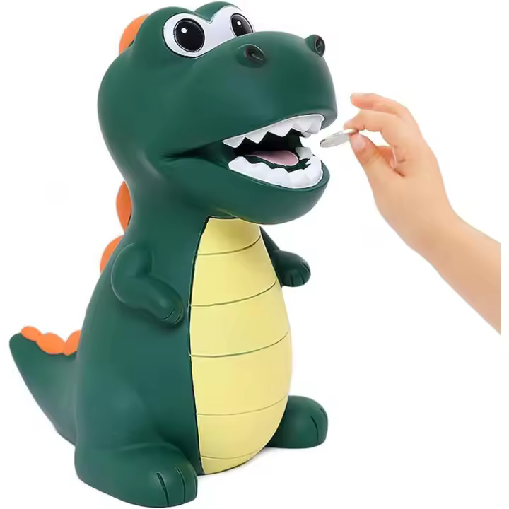 Hucha infantil de dinosaurio Regalo de Navidad/Cumpleaños de plástico indestructible, gran capacidad, adorno, grande, vinilo a prueba de caídas, regalo para niños - 1