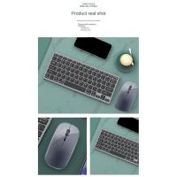 Kit de teclado y ratón inalámbricos, recargable, 2,4G, Bluetooth, teclas de combinación para IOS/Android/Windows, gris - details 5