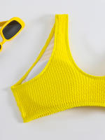 Bikini de cintura alta para mujer, traje de baño deportivo unicolor, traje de baño Sexy a rayas, ropa de baño para mujer, ropa de playa 2025 - details 12