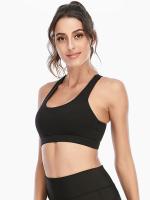 Tops cortos cruzados para mujer, camisa deportiva de Yoga de manga corta negra - details 2