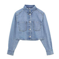 Conjunto de Vestido con Corte de Cadena de Denim de Manga Larga Estilo Vintage para Mujer en Verano 2023 - details 1
