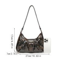 Bolso Cruzado Retro Vintage Y2K Bolso de Mano Ajustable con Cierre de Cremallera, Estichado Acolchado, Marrón Profundo/Negro, Hecho a Mano de Guangzhou - details 4