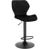 Silla de Comedor Giratoria de 360° Alto de Terciopelo con Resalto y Reposapiés Ajustable en Altura 60-82 cm Negro BH324sz-1 - details 0
