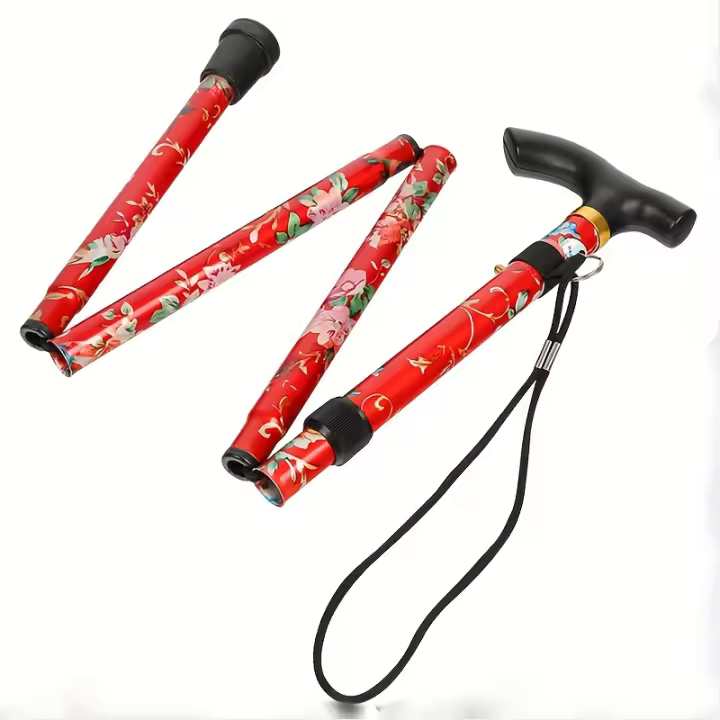 Bastón de Senderismo Multicolor versátil-ergonómico, Ajustable, Plegable y Antideslizante de 4 Secciones - 1