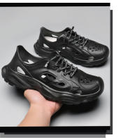 Nueva moda zapatos de playa para hombre, sandalias huecas de verano, suela gruesa antideslizante, tendencia, zapatos con agujeros. - details 4