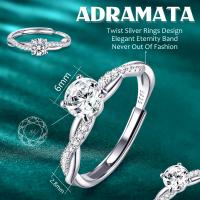 Anillo de Plata de Ley 925 para Mujer - Anillos de Compromiso Ajustables Anillo Cuerda Retorcida Eterno Anillo de Promesa anillos de Boda Aniversario Anillos Plata/Oro con Caja de Joyería - details 6