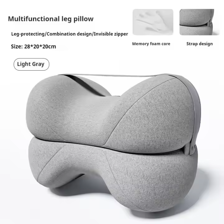 1 almohada contorneada para la rodilla para dormir, almohada refrescante de espuma viscoelástica para las piernas para ciática, dolor en las articulaciones de la rodilla, ayuda a alinear la columna vertebral - 1