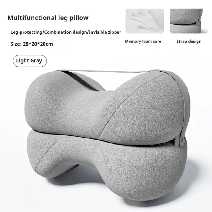 1 almohada contorneada para la rodilla para dormir, almohada refrescante de espuma viscoelástica para las piernas para ciática, dolor en las articulaciones de la rodilla, ayuda a alinear la columna vertebral - 1