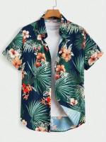 Camisa hawaiana, estampado vaquero para hombre y mujer, camisa de manga corta con solapas y botones en la playa, top casual de moda - details 5