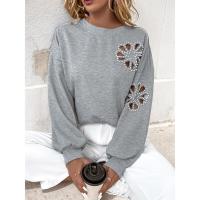 Nueva sudadera informal holgada, elegante blusa hueca para mujer, jersey de cuello redondo para promoción - details 1