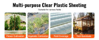 SucceBuy Láminas de plástico para invernadero, película transparente para invernadero de 6 mil de espesor, película de polietileno resistente a los rayos UV durante 4 años, ideal para jardinería, agricultura - details 5