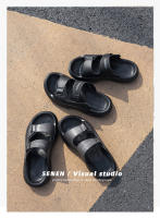 Zapatillas de los hombres de la marca de moda sandalias ligeras nuevo fuera zapatillas frescas verano Internet celebridad playa de una palabra - details 1