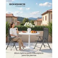 Sillas Plegables de Jardín, Juego de 4, Silla de Exterior con Marco de Metal, Respaldo Reclinable en 8 Ángulos, Carga de 150 kg, Gris GCB30GY - details 10